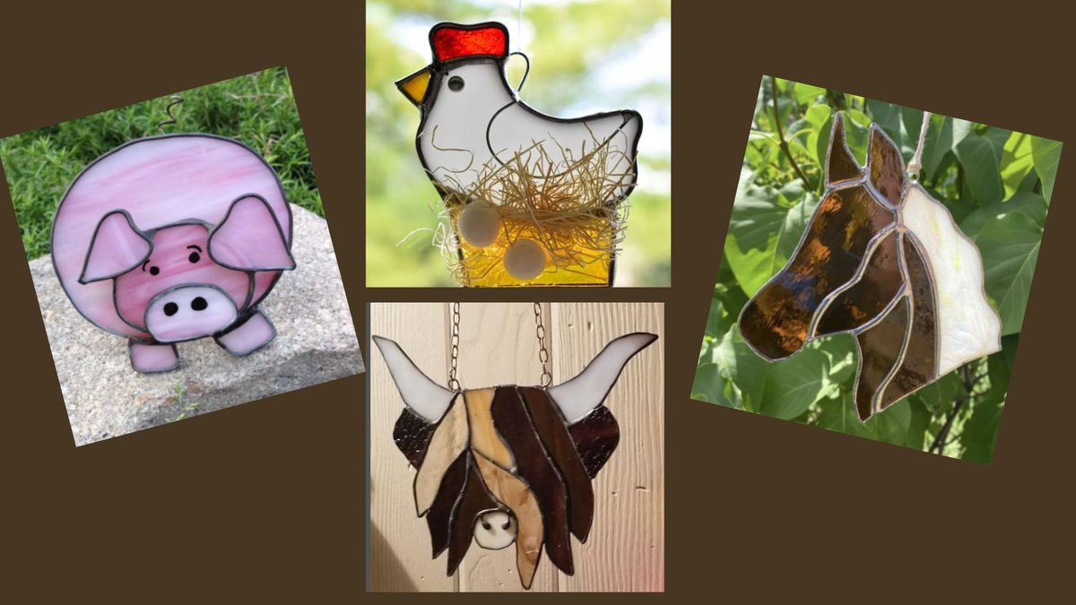 Farm Animals Stained Glass-Your choice of Animal and Colors