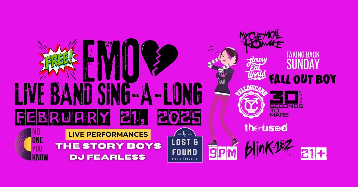 Emo Live Band Sing-a-Long with The Story Boys & DJ Fearless