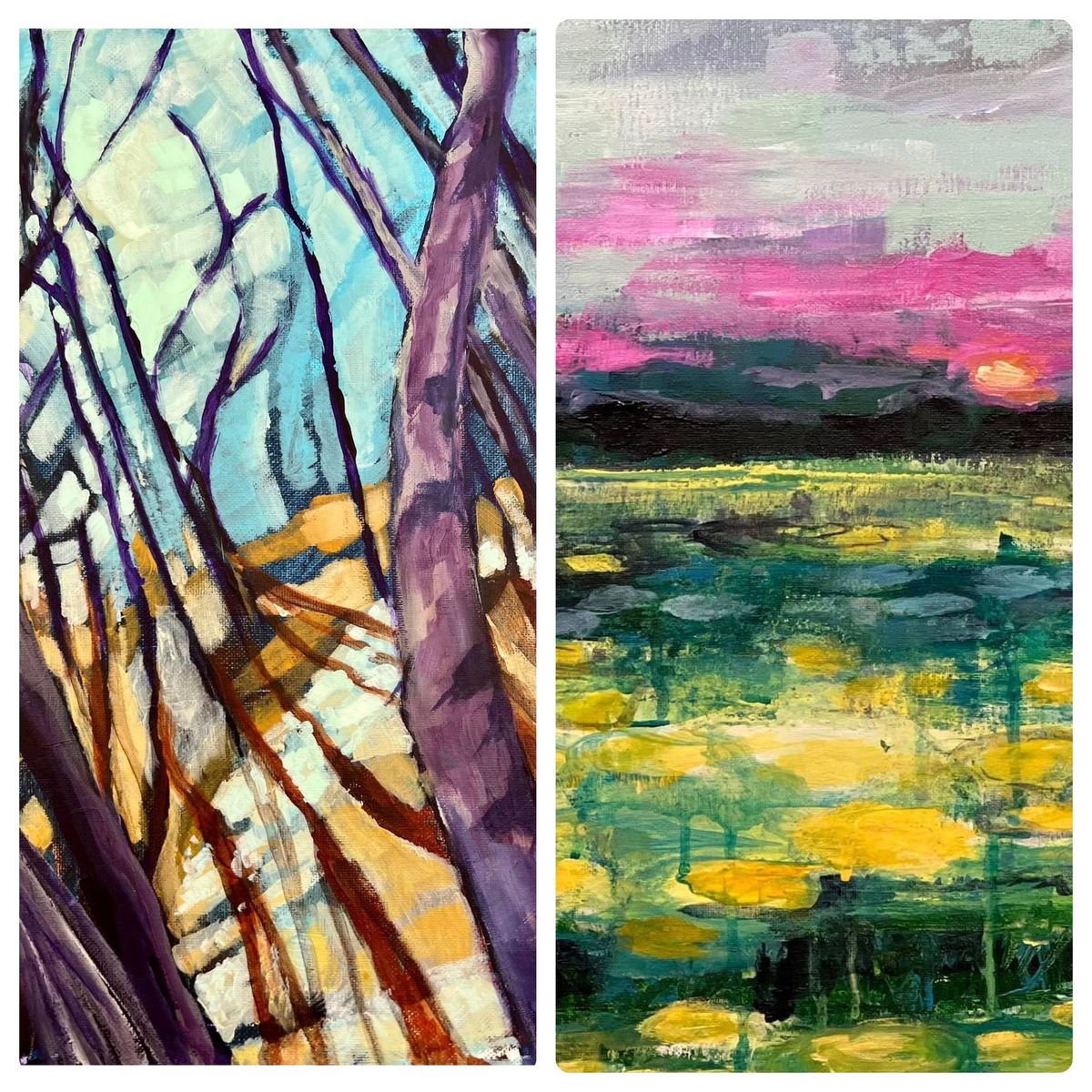 Acrylic Painting in July - Abstract Landscapes