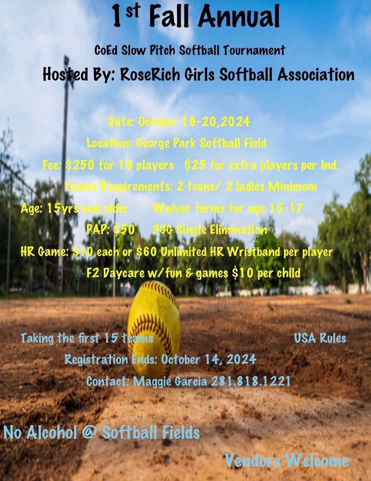 1st Annual Coed Slow Pitch Softball Tournament