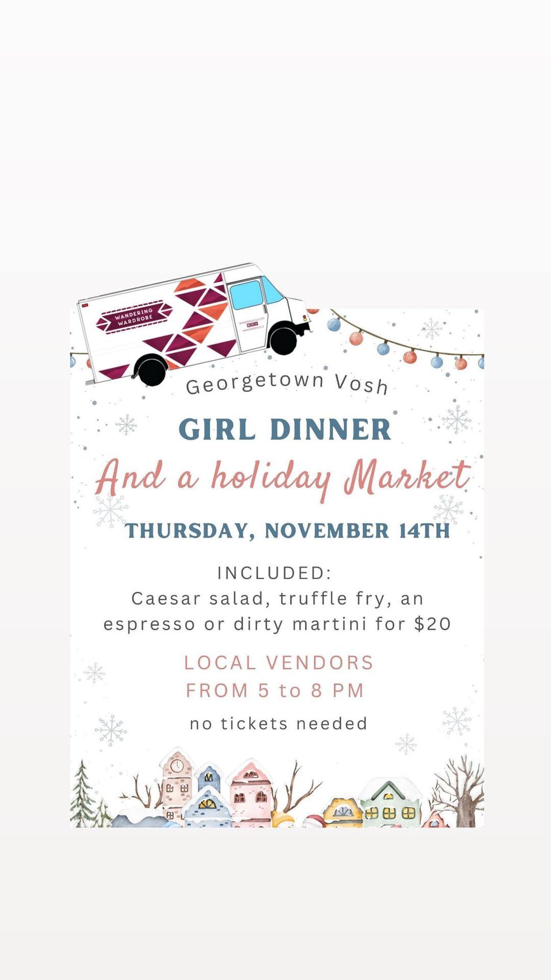 Girl Dinner + Holiday Market at Georgetown Vosh Lakewood