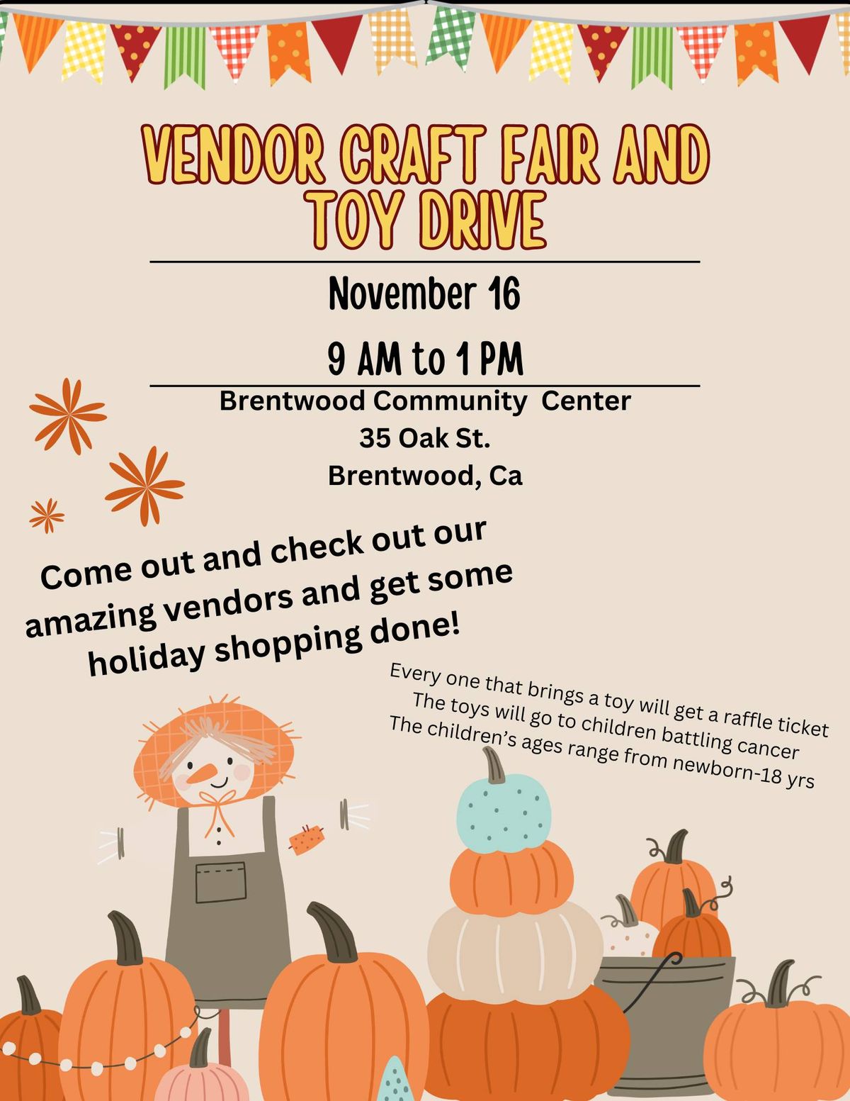 Vendor Craft Fair\/Toy Drive