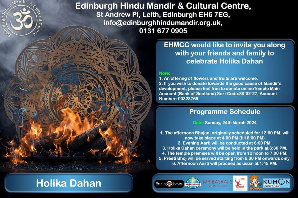 Holika Dahan - Sunday 24th March 