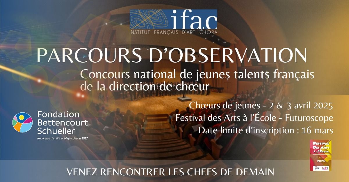 Concours national de jeunes talents fran\u00e7ais de la direction de ch\u0153ur | Session de printemps 2025