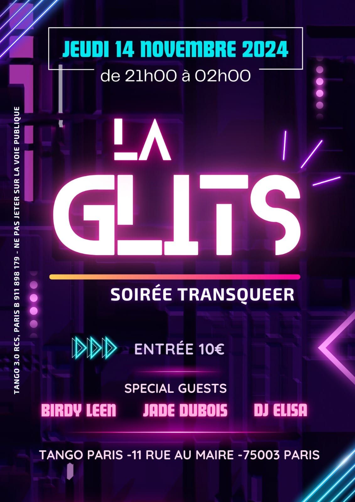 la  gliTS  la nouvelle soir\u00e9e transqueer de Paris 