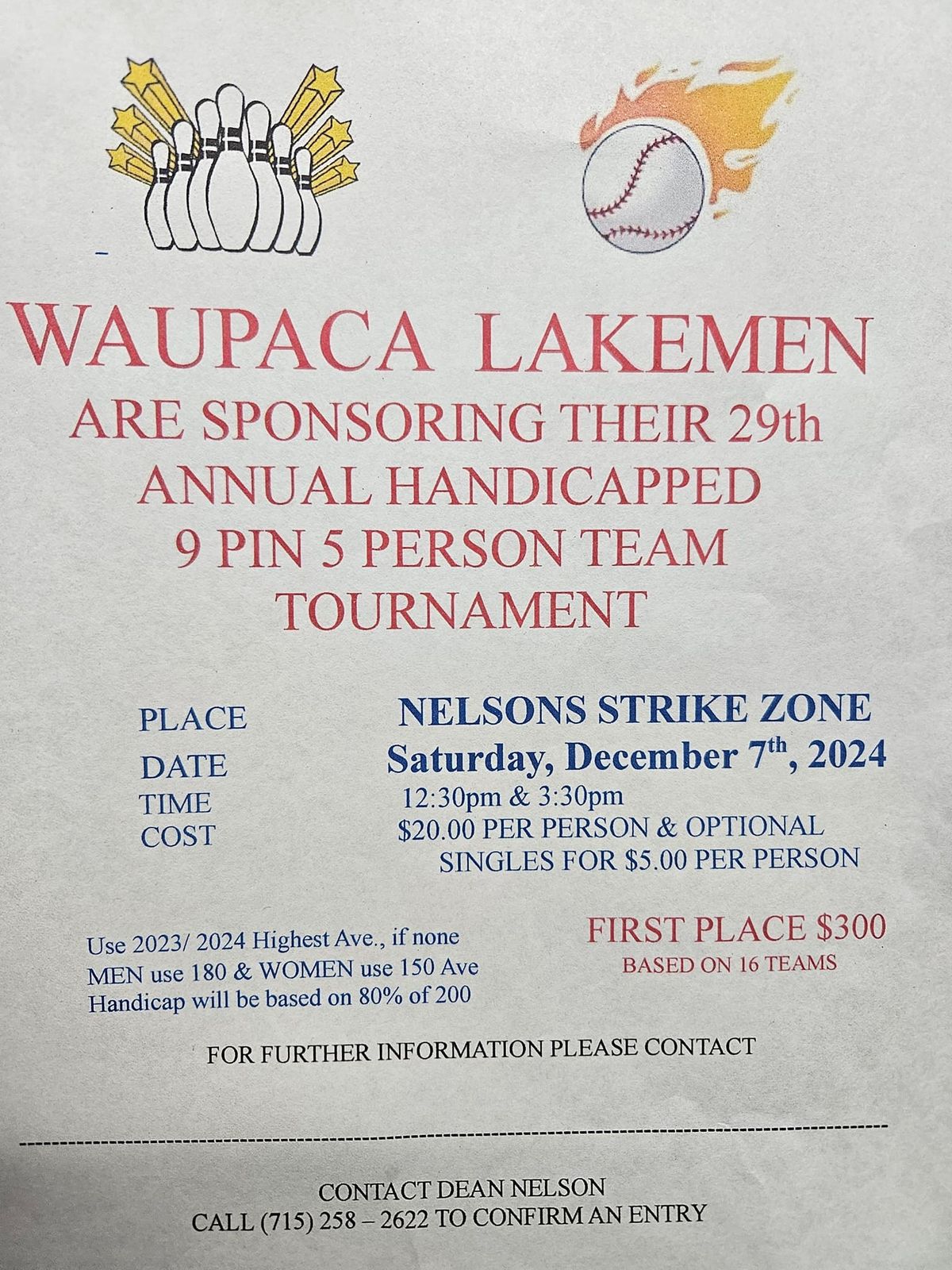 29th Annual Lakemen 9 pin