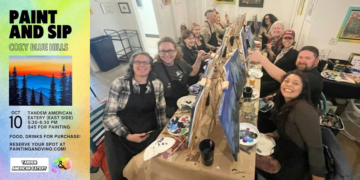 Cozy Blue Hills Paint and Sip at Tandem American Eatery