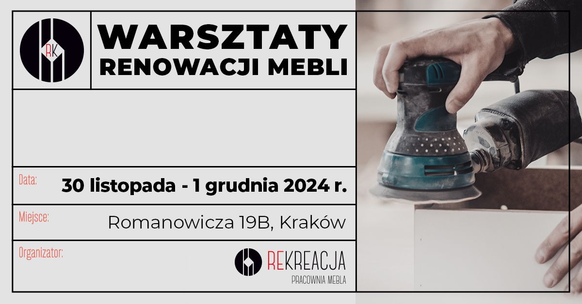 Warsztaty renowacji mebli.