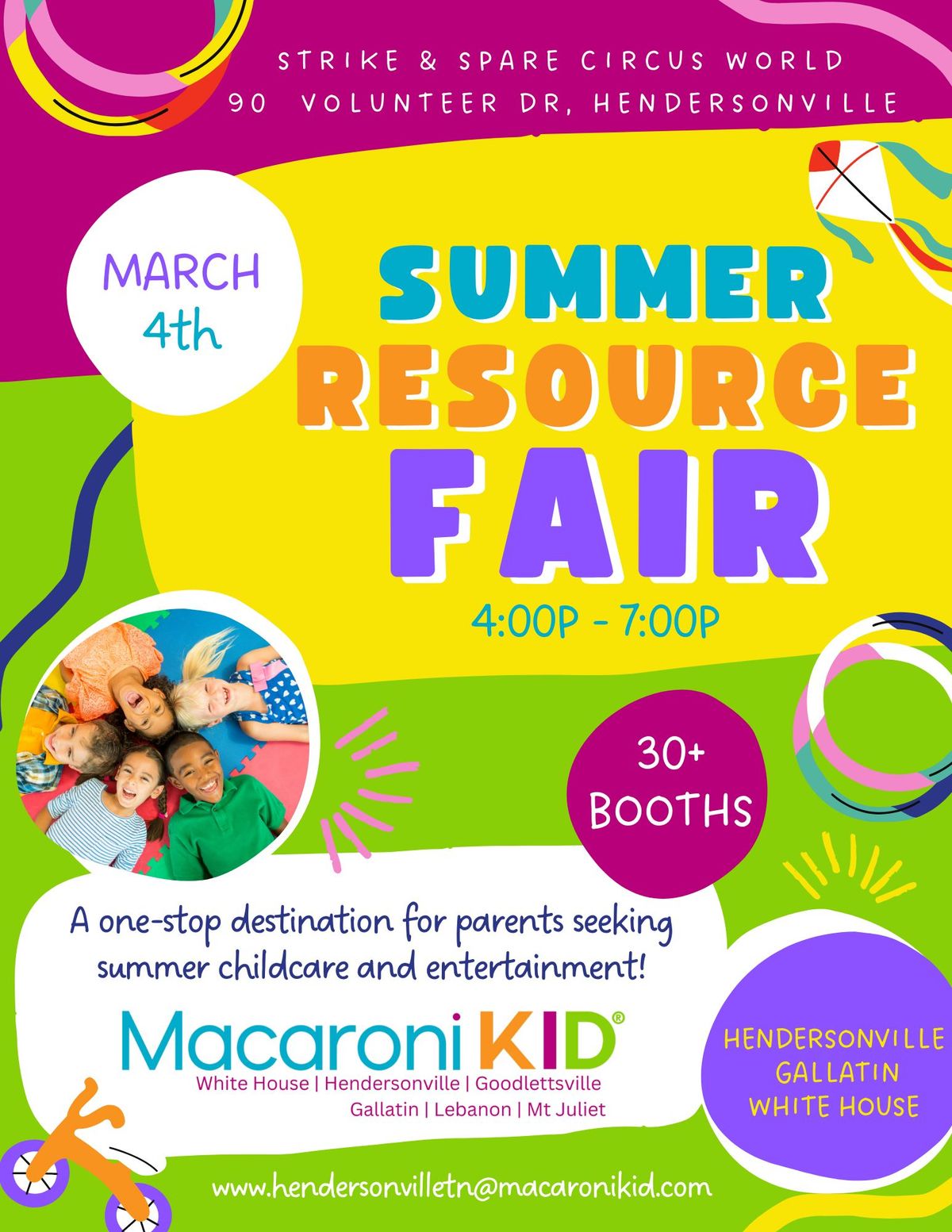 Summer Resource Fair - Camps, Childcare, Entertainment & more!