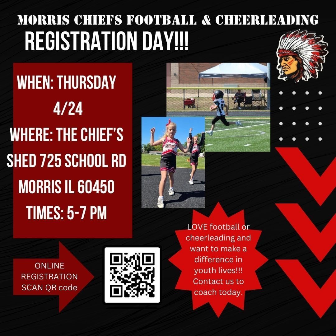 April 24th Chiefs Football & Cheerleading Registration 