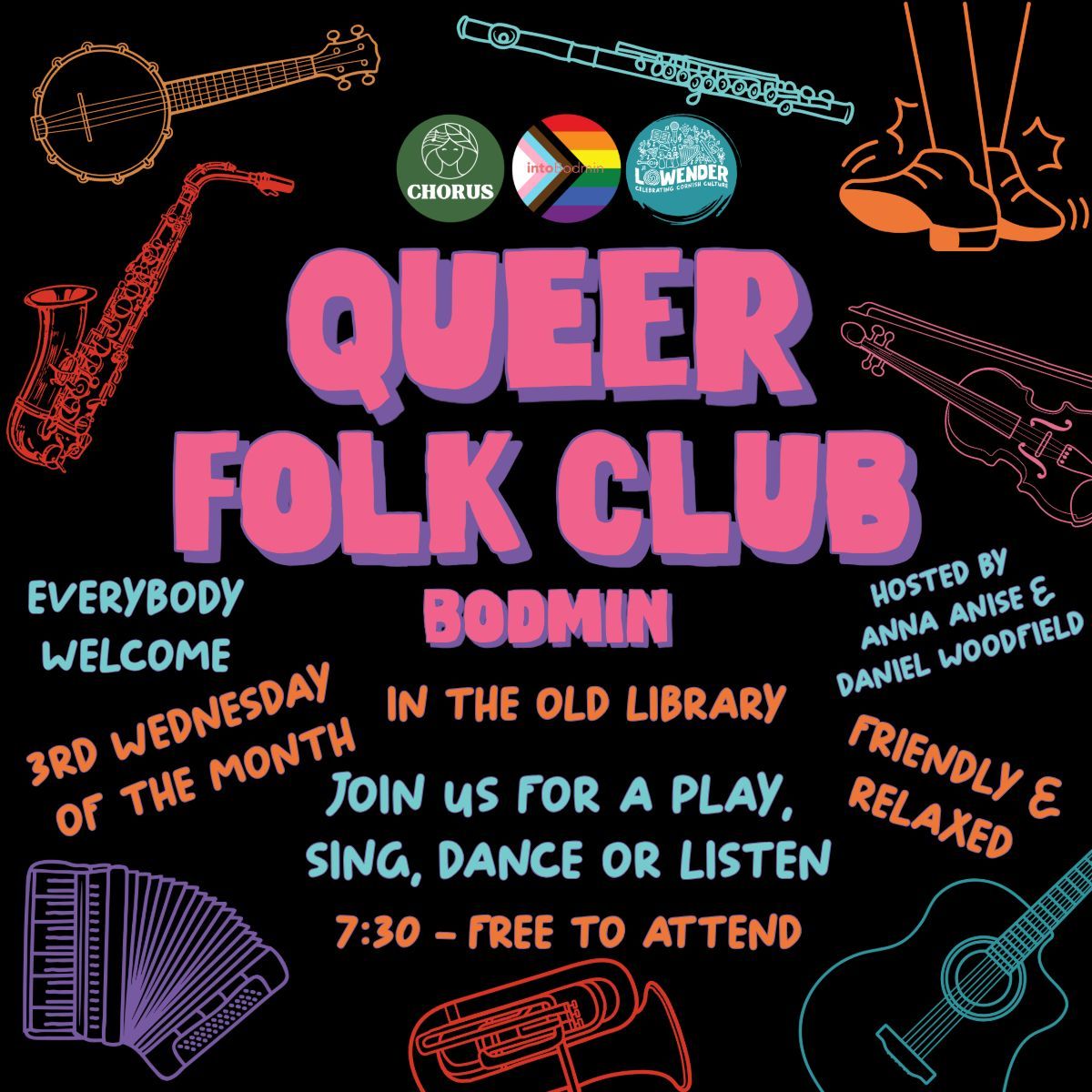 Klub Gwerin Kwir Bosvena - Queer Folk Club Bodmin