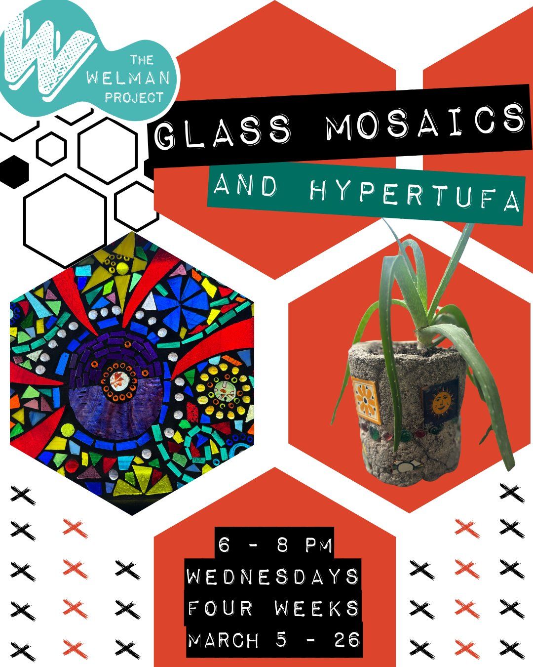 Spring into Reuse: Glass Mosaic and Hypertufa