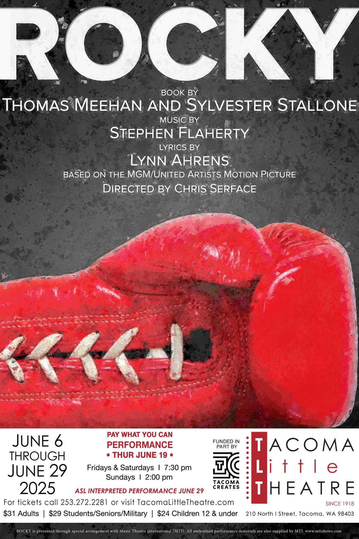 Auditions for ROCKY at Tacoma Little Theatre