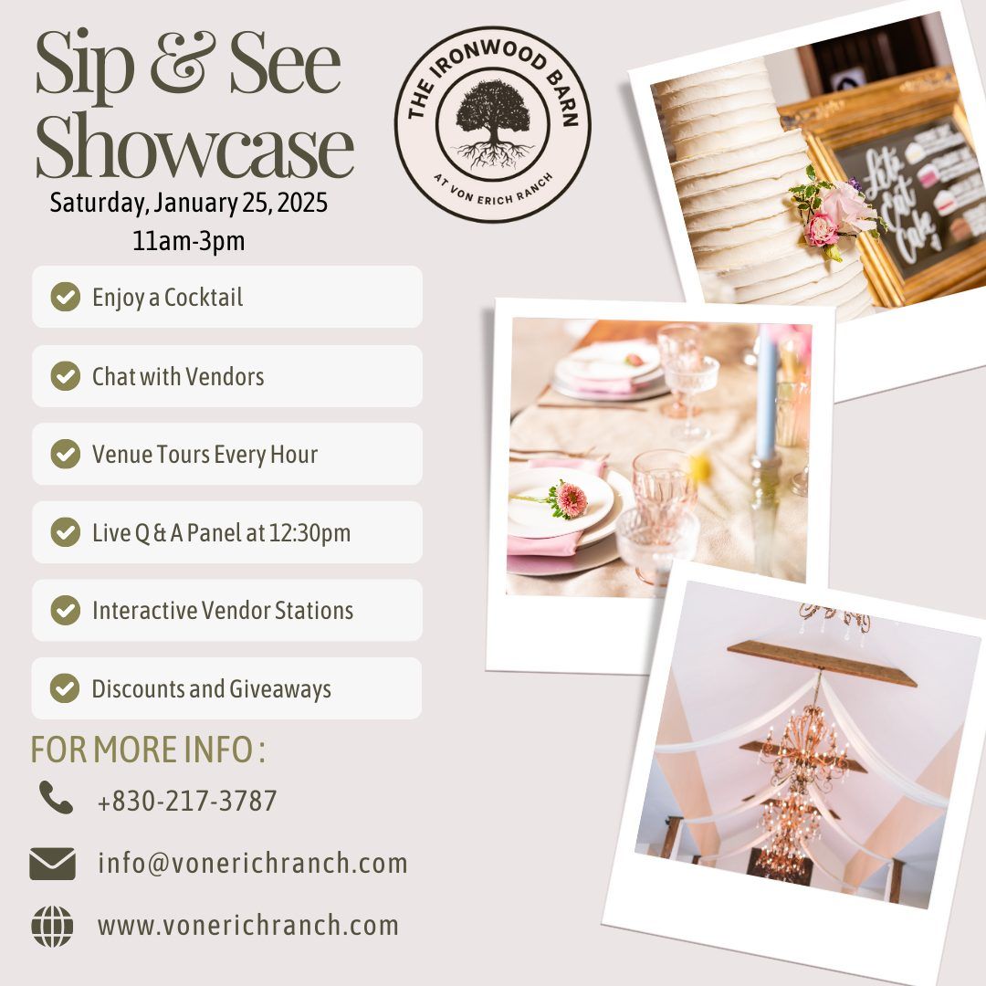 Sip and See Showcase at The Ironwood Barn!