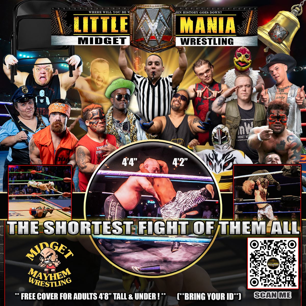 Binghamton, NY - Little Mania Midget Wrestling: The Shortest Fight of them All @ Touch of Texas!