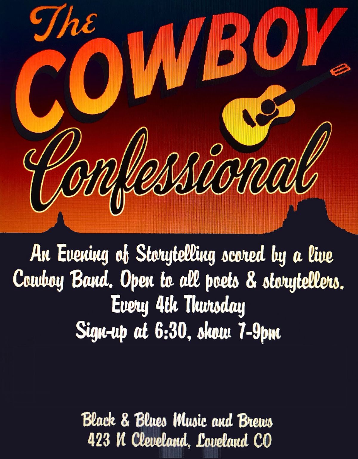 The Cowboy Confessional open mic 