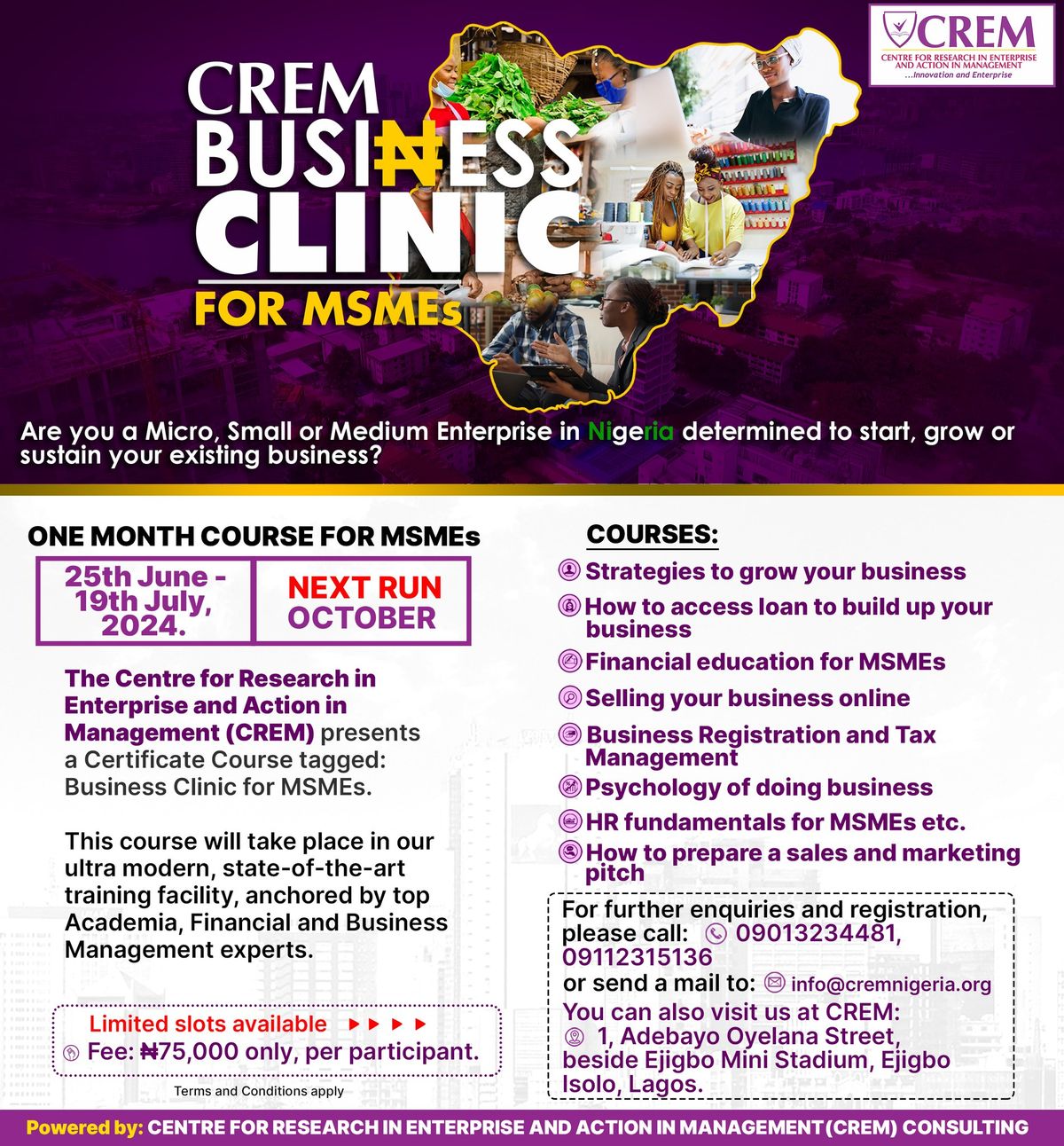 CREM Business Clinic for MSMEs