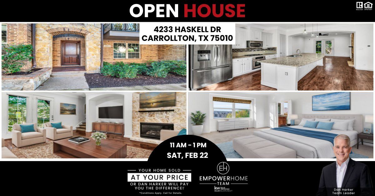 Open House at 4233 Haskell Dr, Carrollton, TX 75010