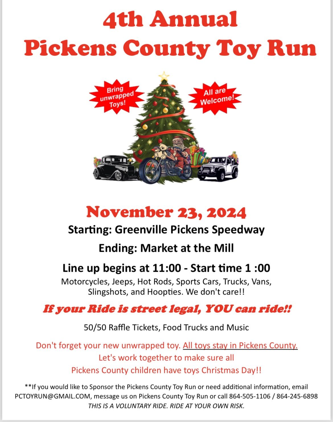 4th Annual Pickens County Toy Run