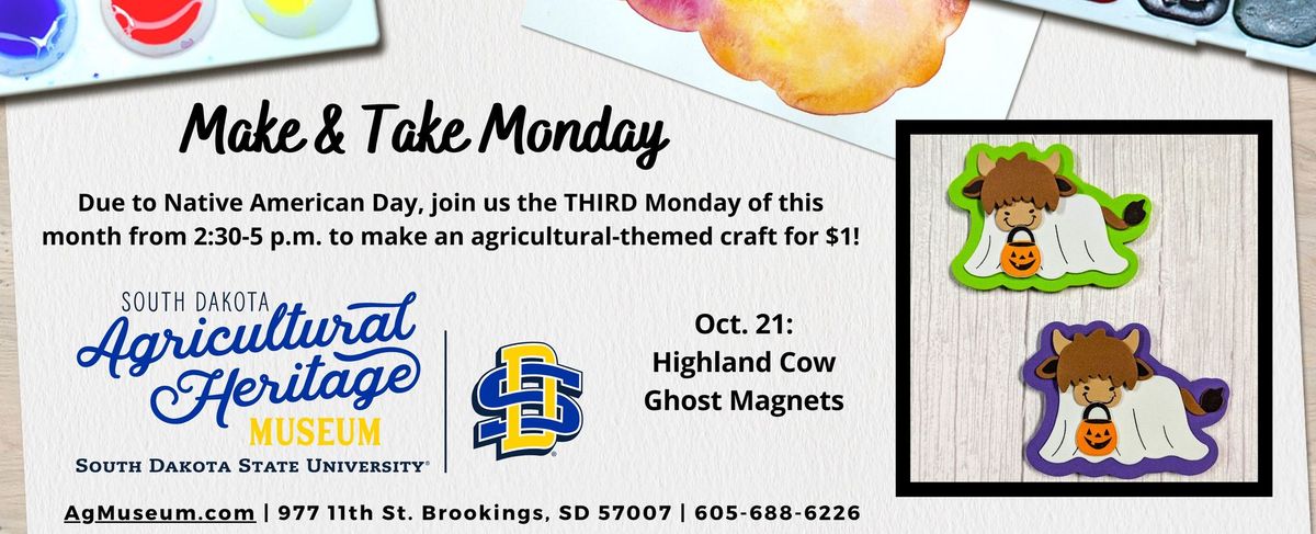 October Make & Take Monday: Highland Cow Ghost Magnets