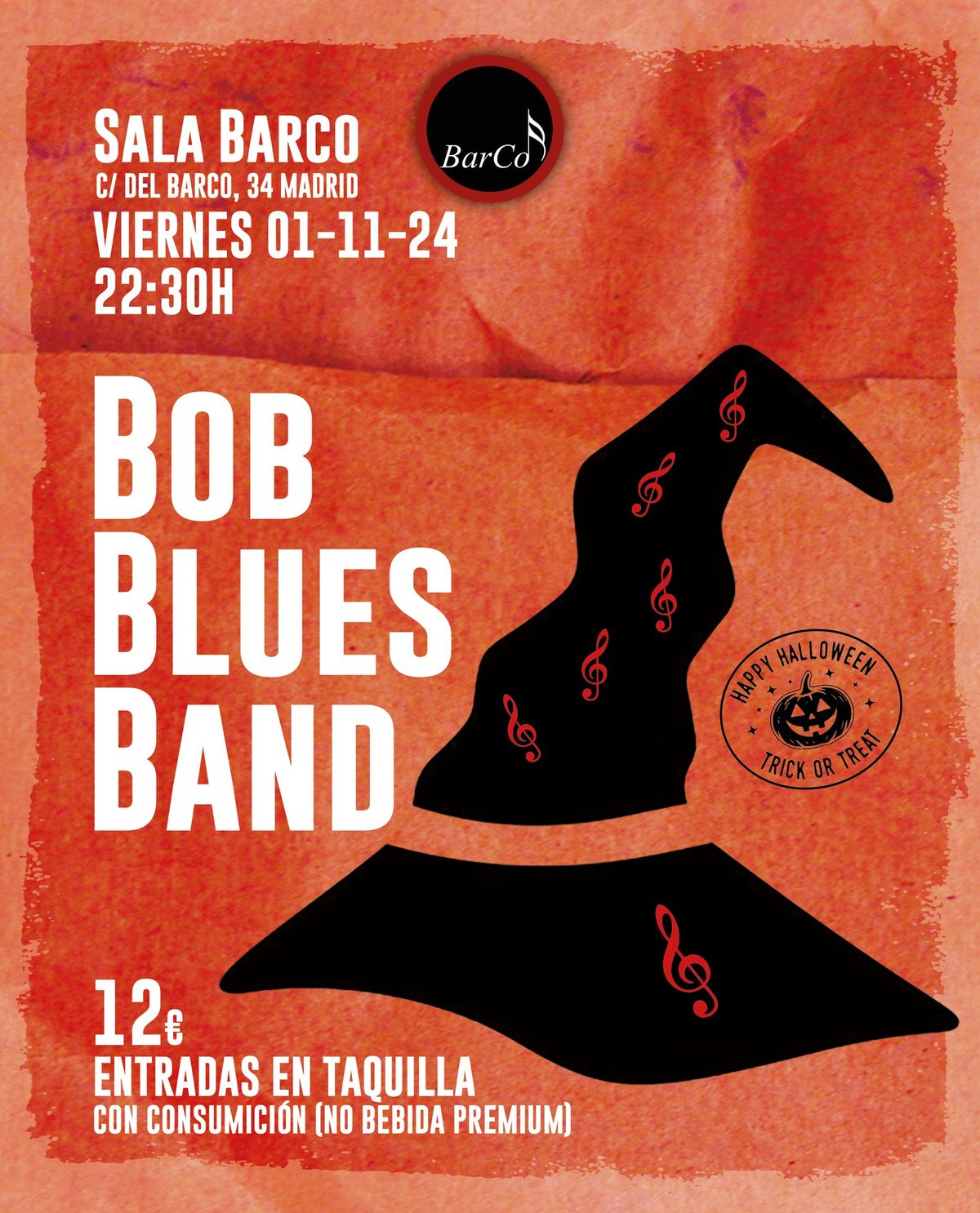 BOB BLUES BAND HALLOWEEN CONCERT - Sala Barco