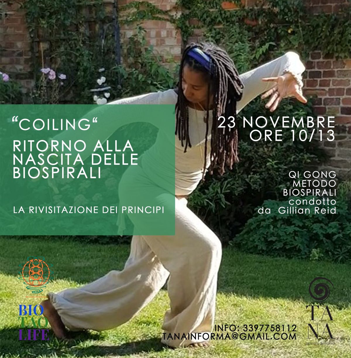 Seminario di Qi gong: "Coiling" ritorno alla nascita delle Biospirali" condotto da Gillian Reid