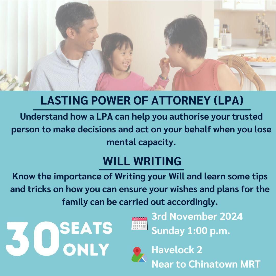 03 November 2024 Lasting Power of Attorney and Will-Writing Seminar