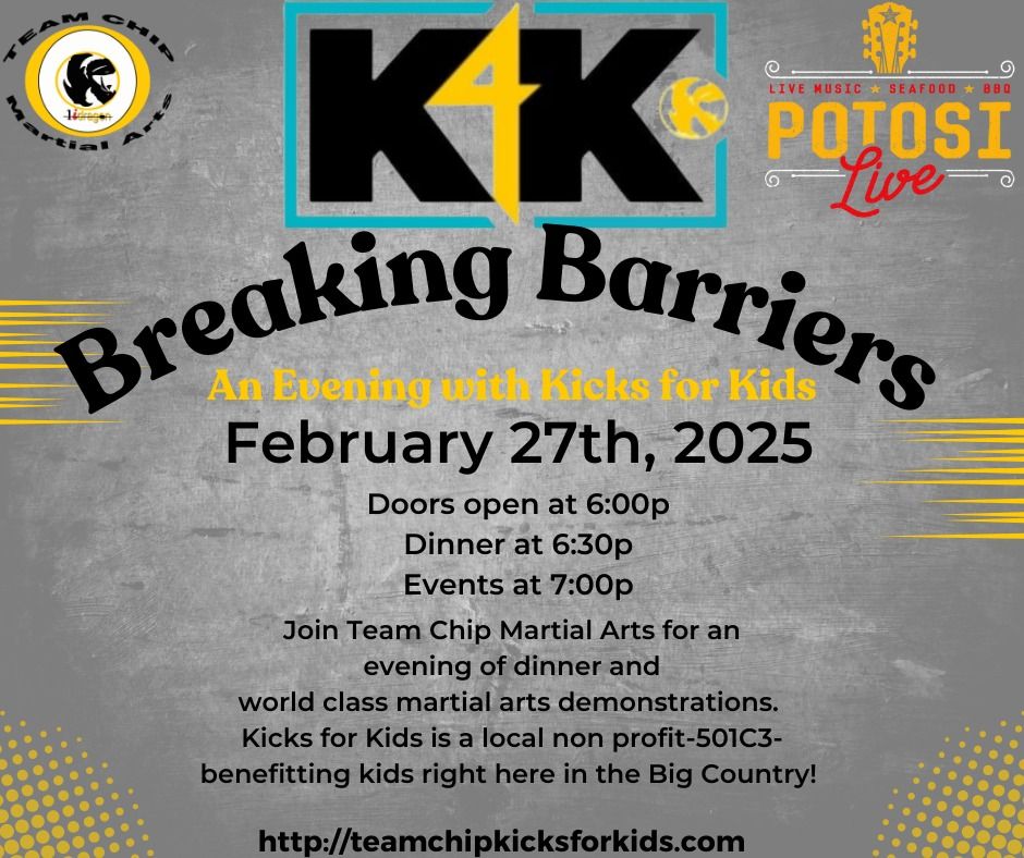 Breaking Barriers: A NIght with Kicks 4 Kids