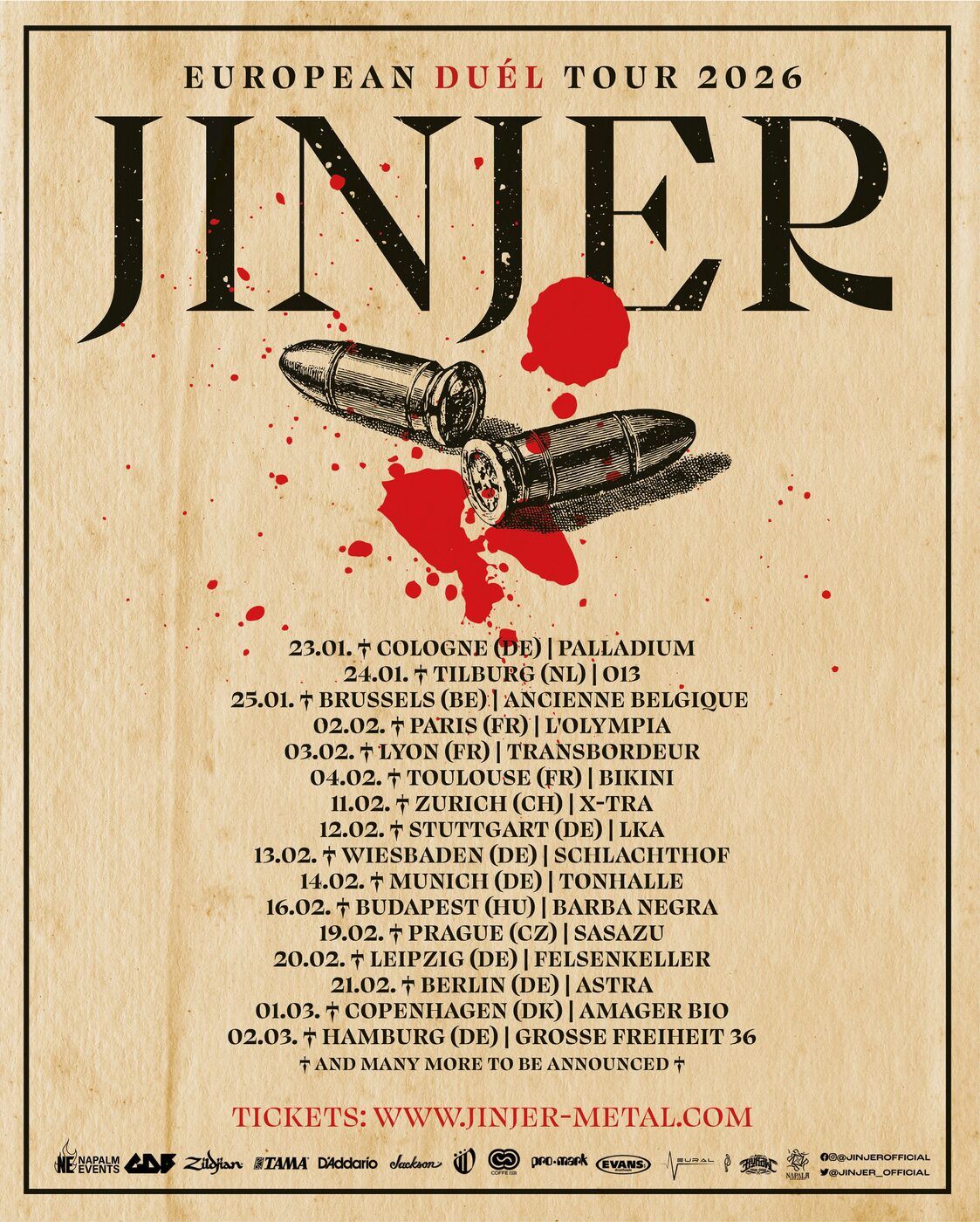 Jinjer Tickets, Big Night Live, Boston, 8 June 2026