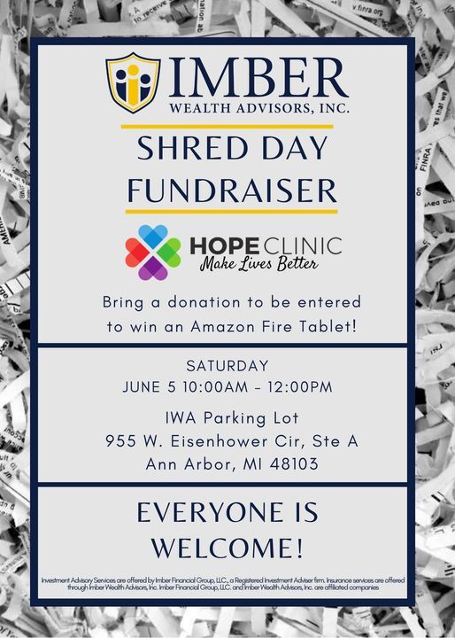 Shred Day & Donation Drive, Imber Wealth Advisors, Inc., Ann Arbor, 5 June 2021
