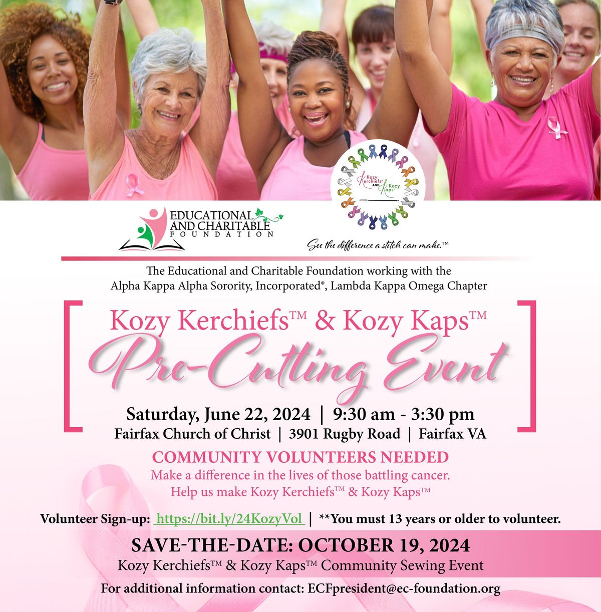 Kozy Kerchiefs & Kozy Kaps: Pre-cutting event 