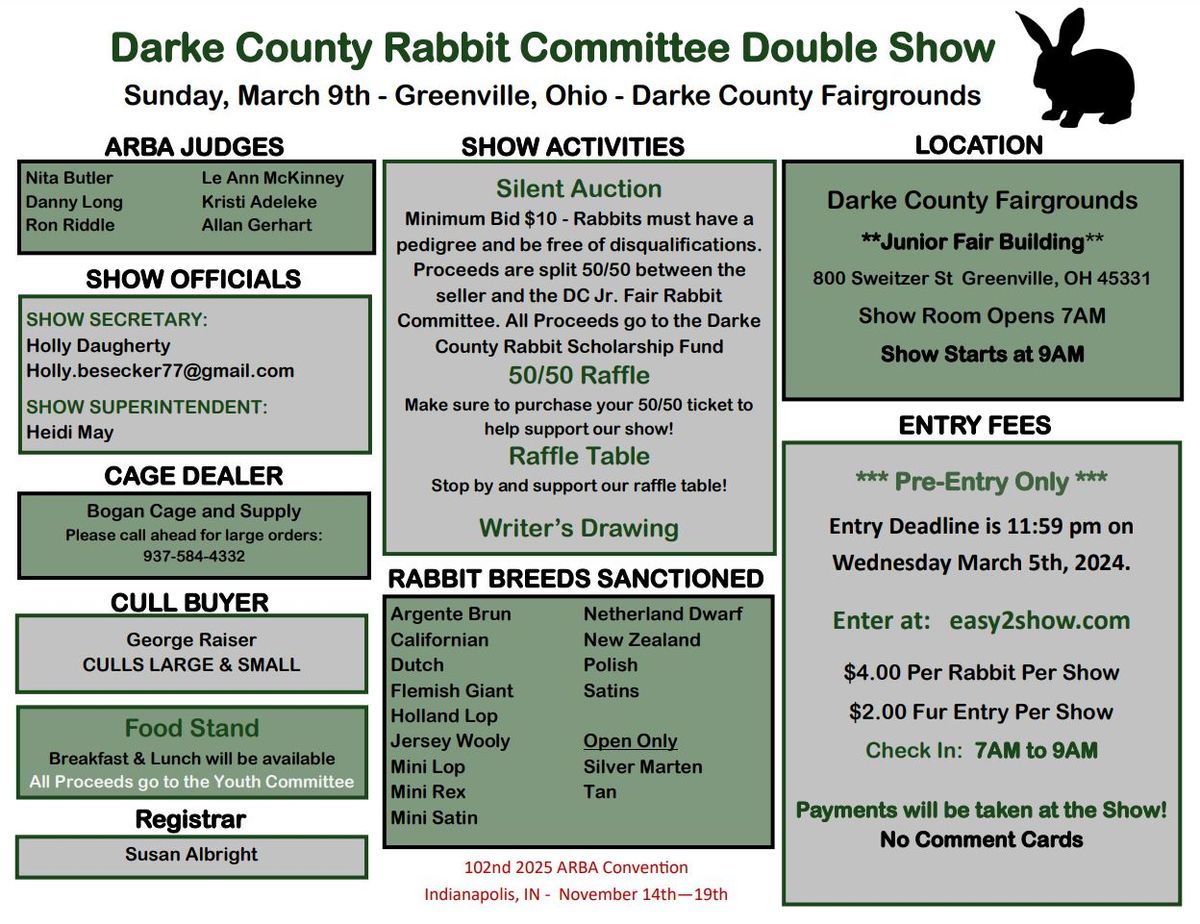 Darke County Rabbit Committee Double Show