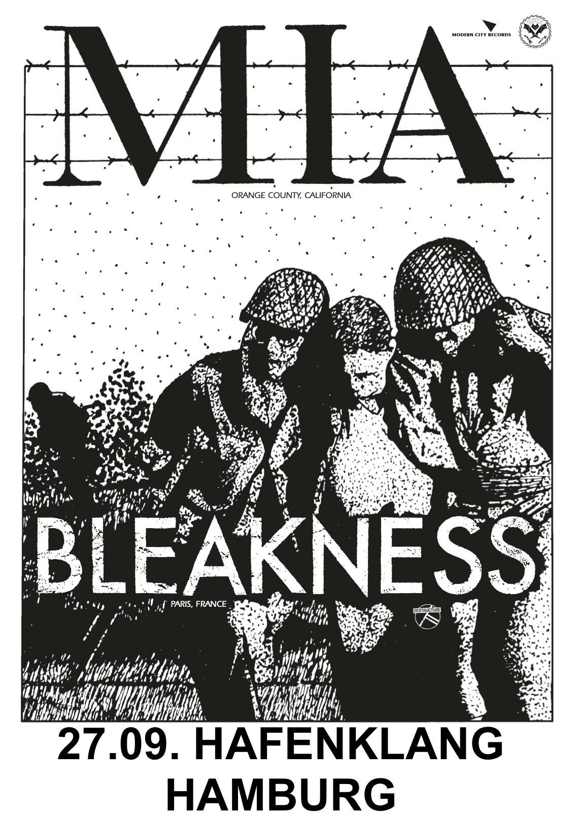 M.I.A. (Orange County 80s Punk\/HC Legends) + BLEAKNESS (Paris, Punk,HC) \/\/ Hamburg - Hafenklang