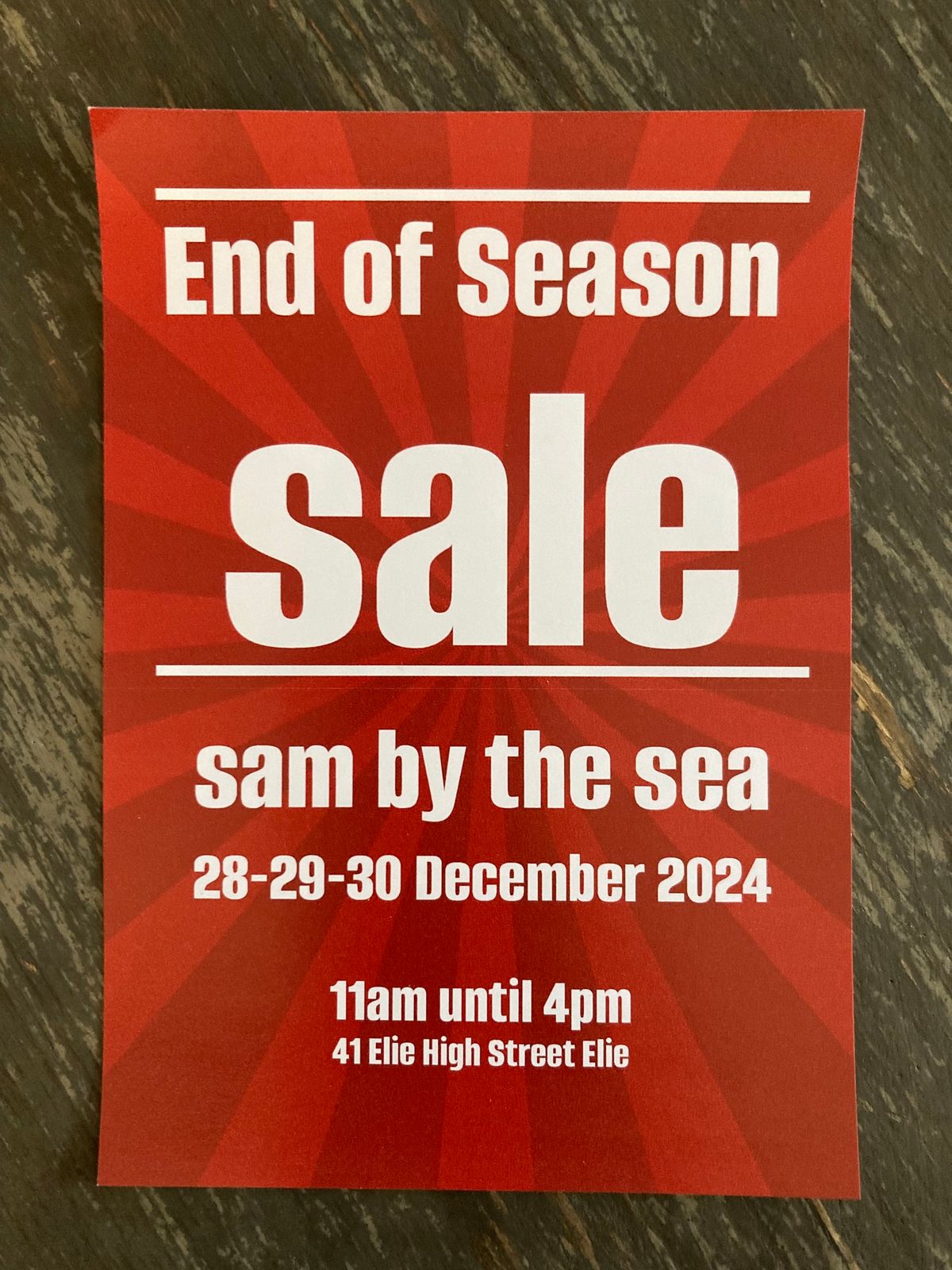 END OF SEASON SALE