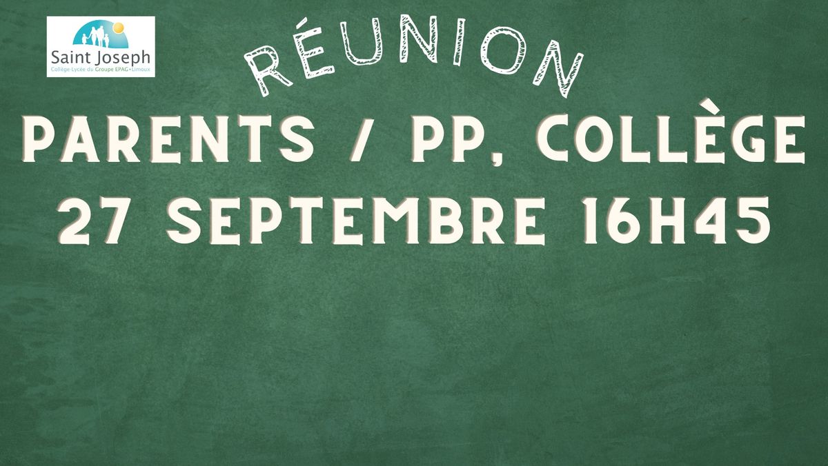 R\u00e9union parents \/ professeurs principaux coll\u00e8ge