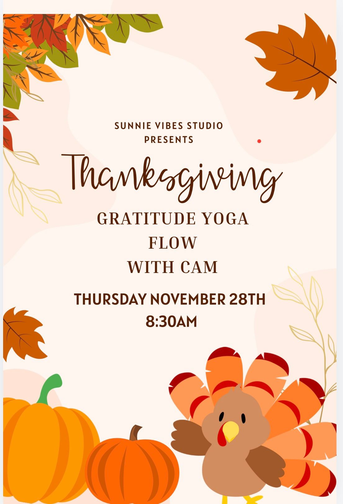 **Connection Through Gratitude: Thanksgiving Morning Yoga Flow with Cam**