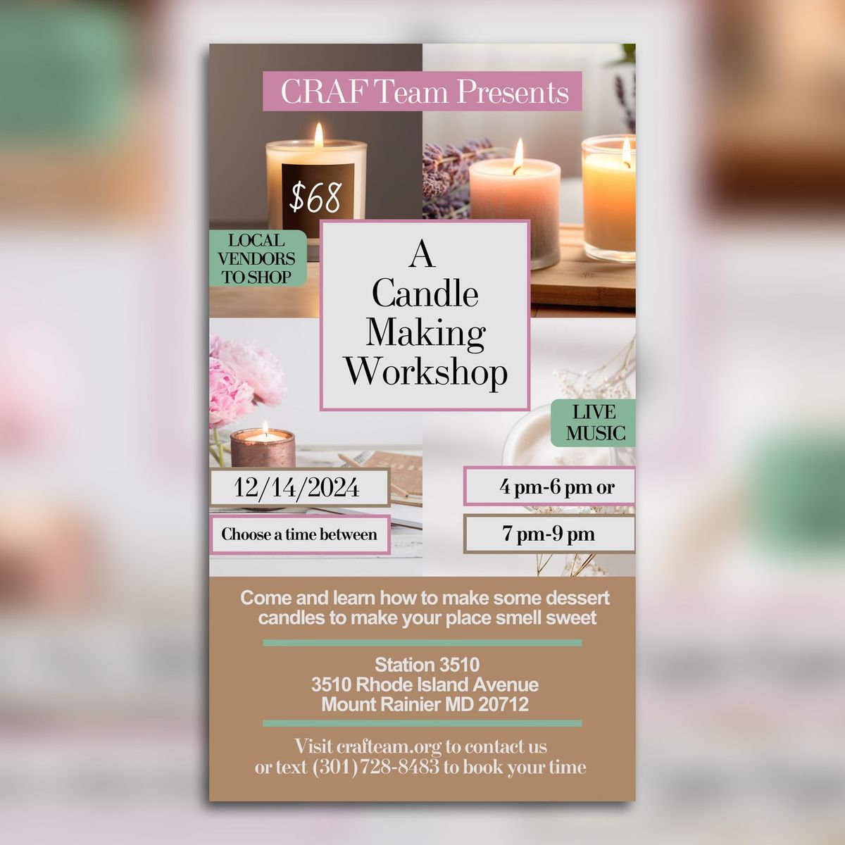 Candle Making Workshop, Live Music