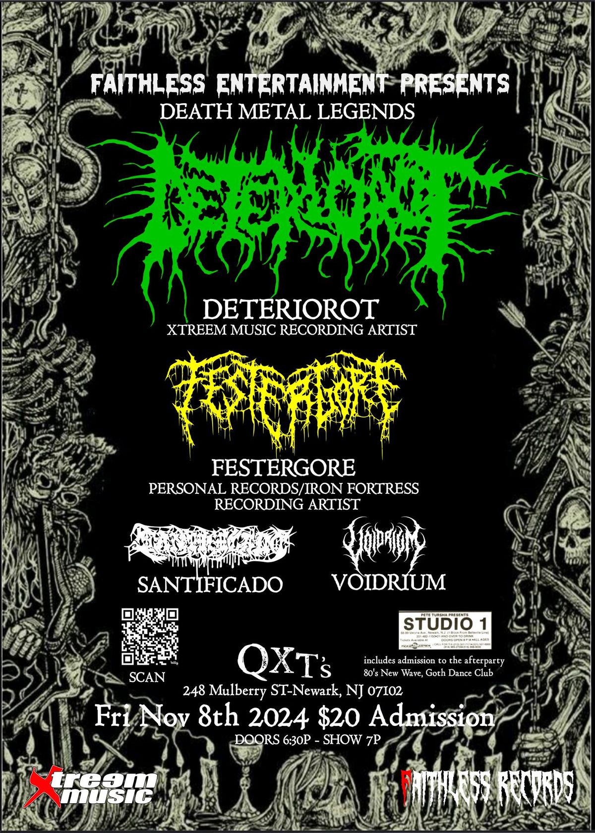 DETERIOROT + FESTERGORE + GUESTS at QXT's Newark NJ