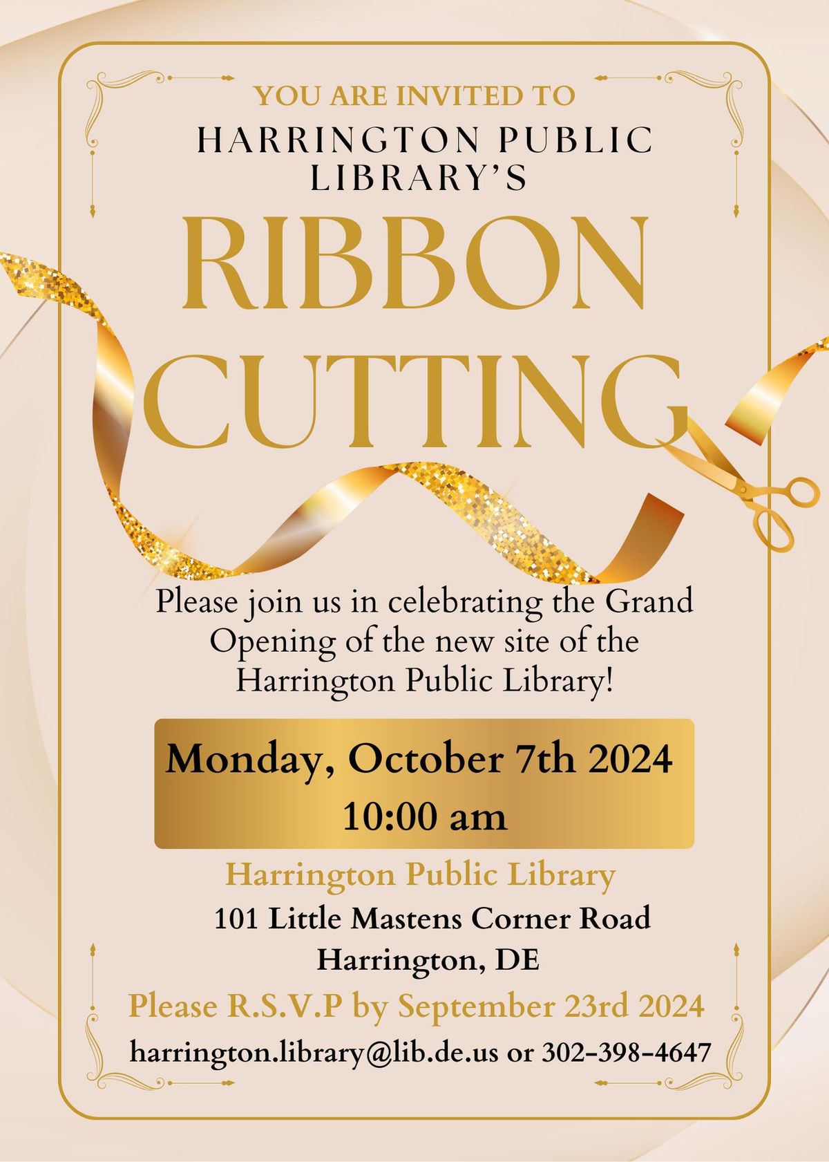 Ribbon Cutting for the new Harrington Public Library