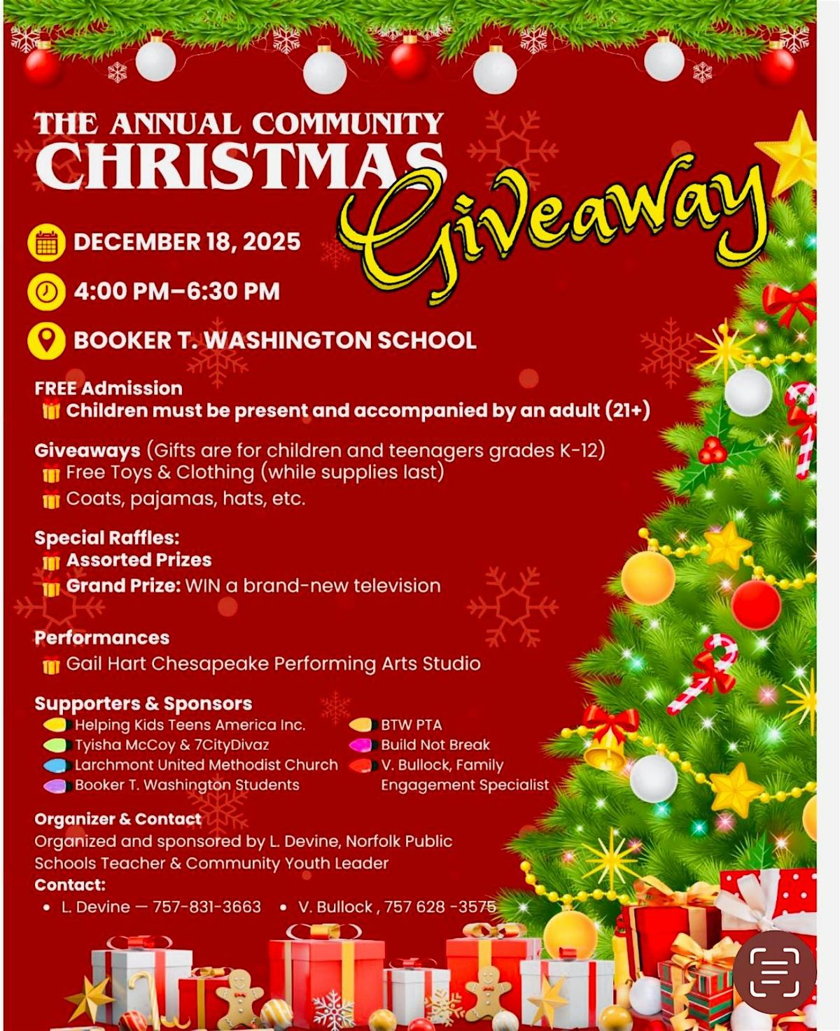 Christmas Community Giveaway at Booker T Washington High School