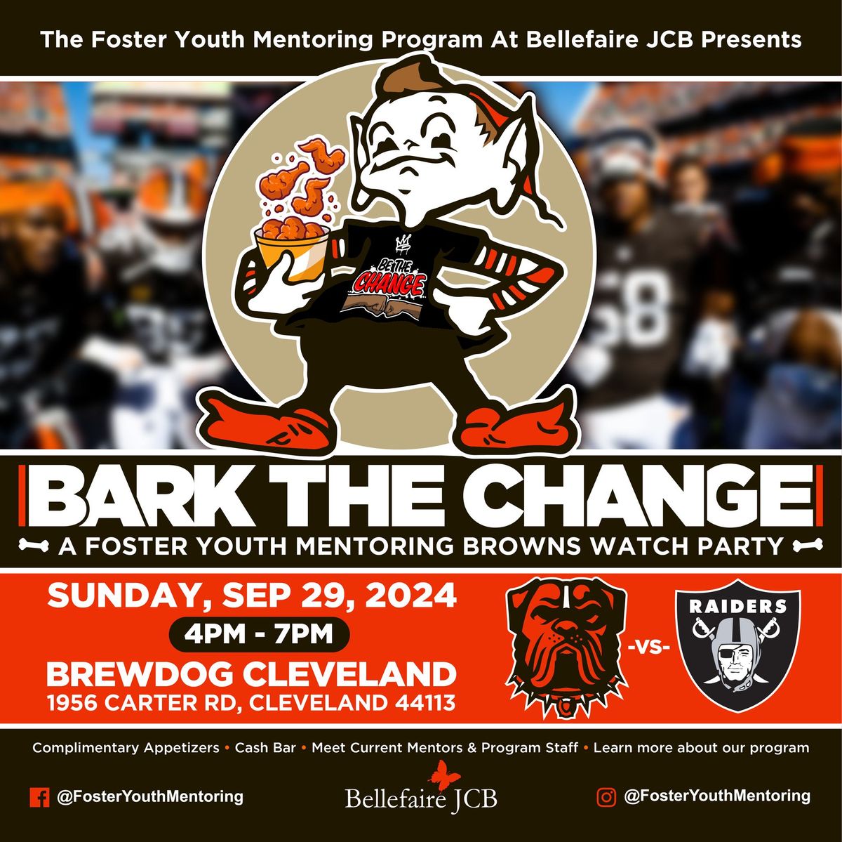 Bark the Change:  A Foster Youth Mentoring Browns Watch Party  