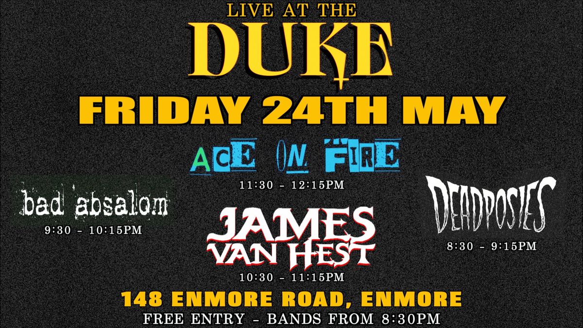 Live at The Duke Of Enmore: Ace On Fire, James van Hest, Bad Absalom & Dead Posies