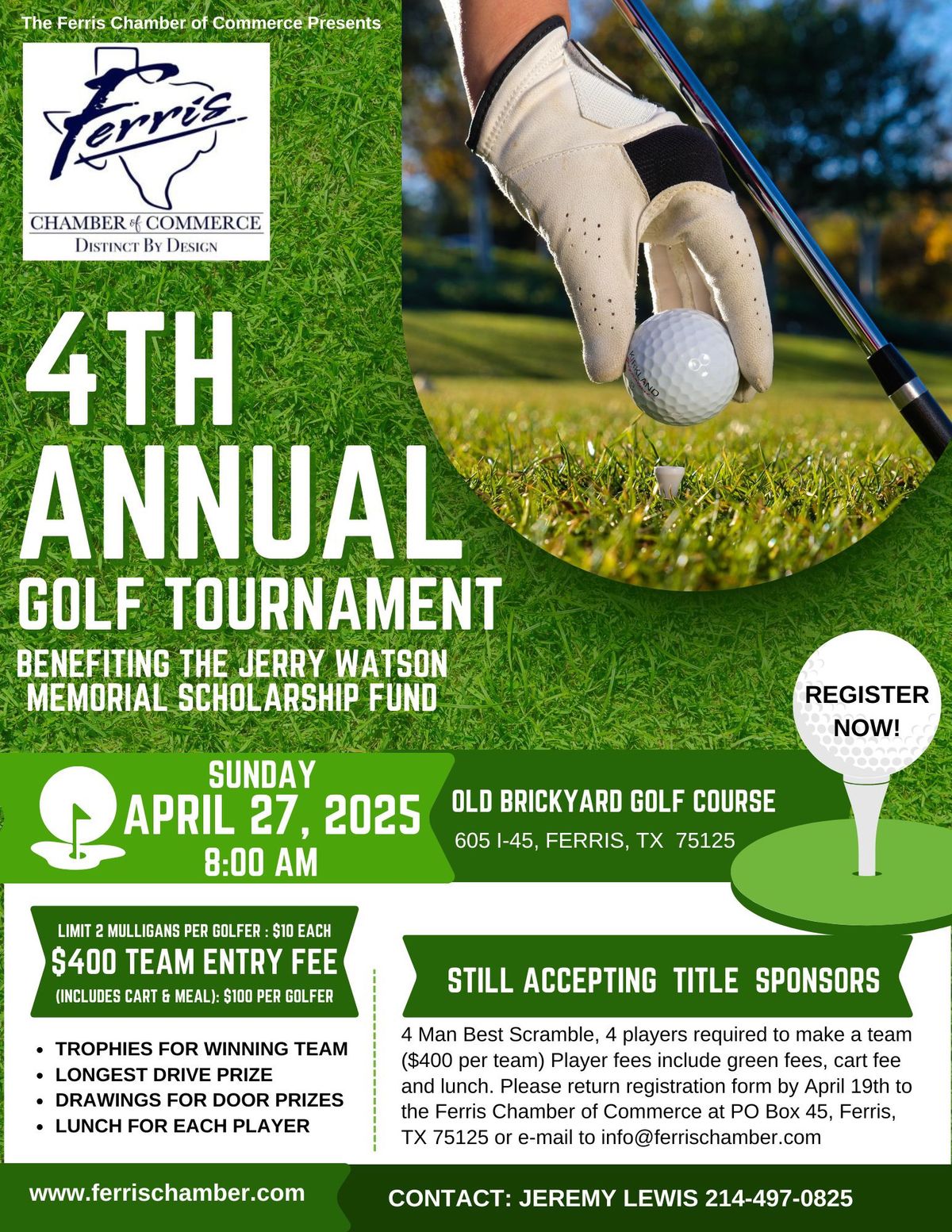 4th Annual Jerry Watson Memorial Scholarship Fund Golf Tournament 