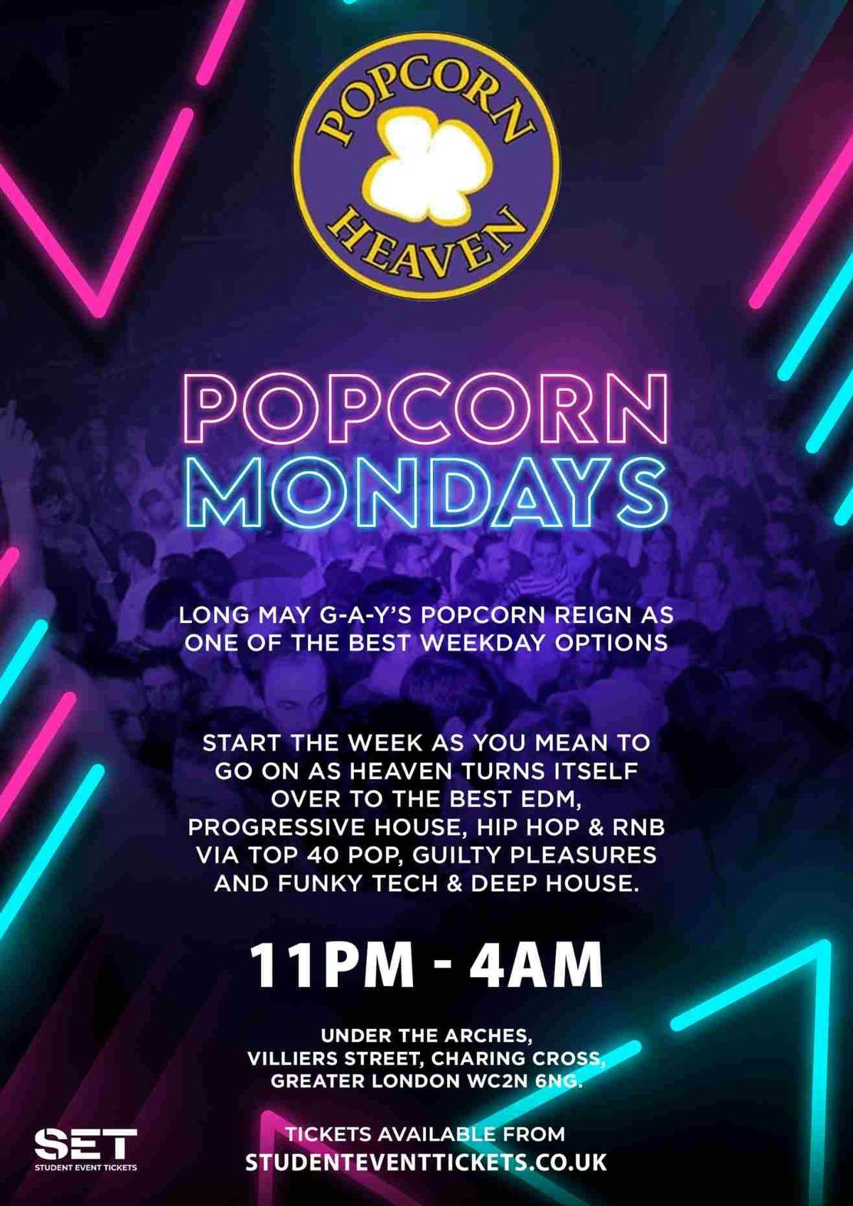 POPCORN @ HEAVEN MONDAY 24TH FEBRUARY