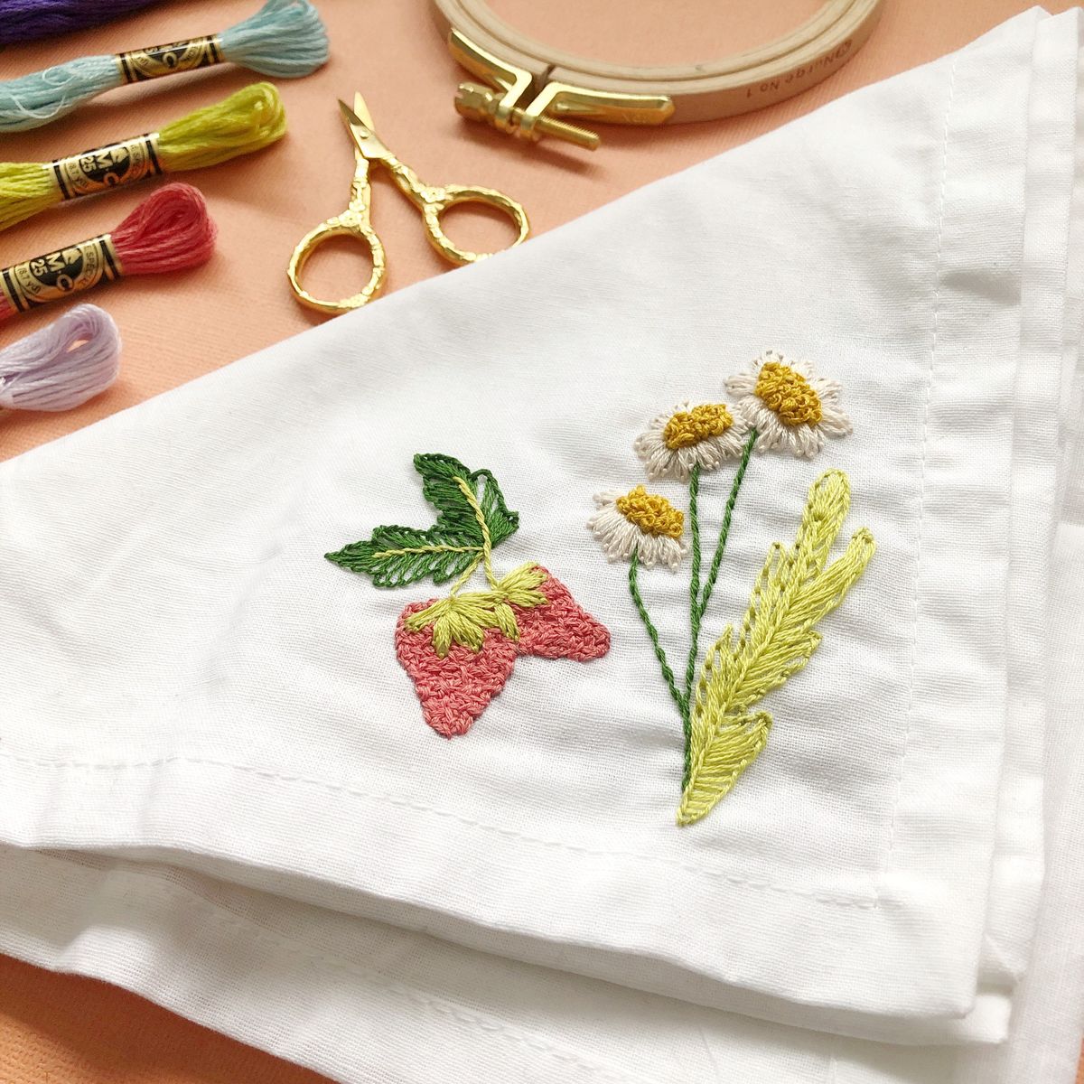 Embroidery Class: Woodland Napkins