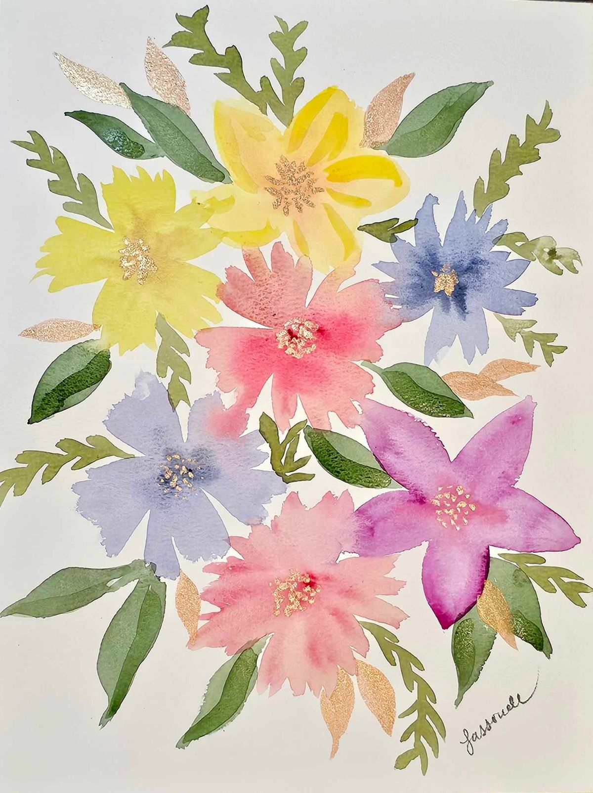 Spring Flowers Watercolor Class