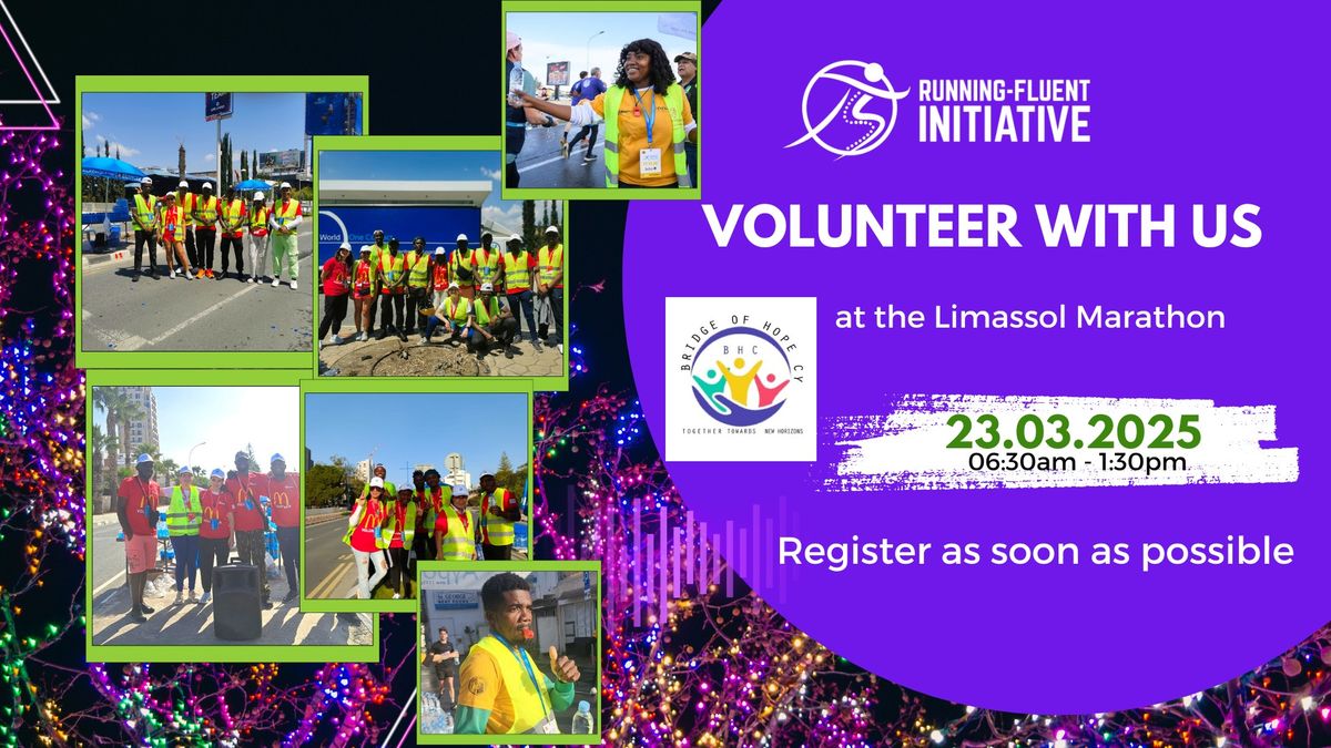 Volunteer with Us at the Limassol Marathon | \u0393\u03af\u03bd\u03b5 \u0395\u03b8\u03b5\u03bb\u03bf\u03bd\u03c4\u03ae\u03c2 \u03bc\u03b1\u03b6\u03af \u03bc\u03b1\u03c2 \u03c3\u03c4\u03bf\u03bd \u039c\u03b1\u03c1\u03b1\u03b8\u03ce\u03bd\u03b9\u03bf \u039b\u03b5\u03bc\u03b5\u03c3\u03bf\u03cd 