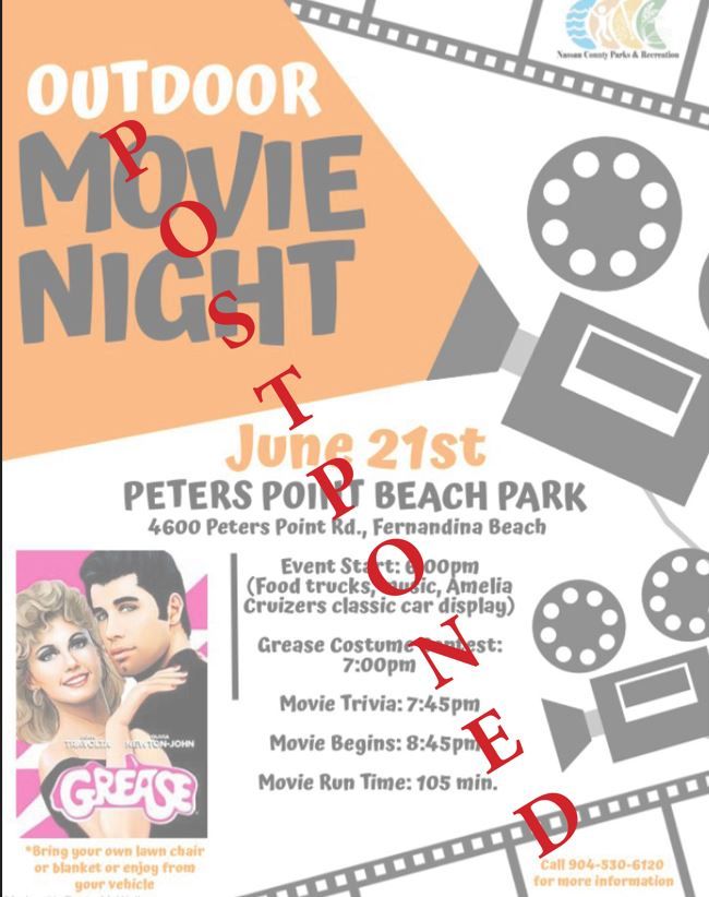 Outdoor Movie Night featuring "Grease" and Class Car Display by Amelia Cruizers