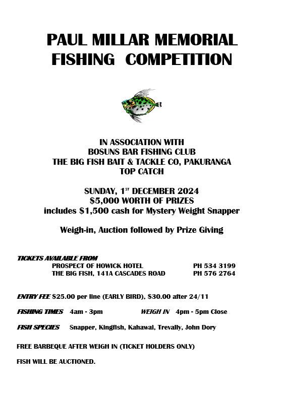 Fishing Comp Paul Millar Memorial 1st December