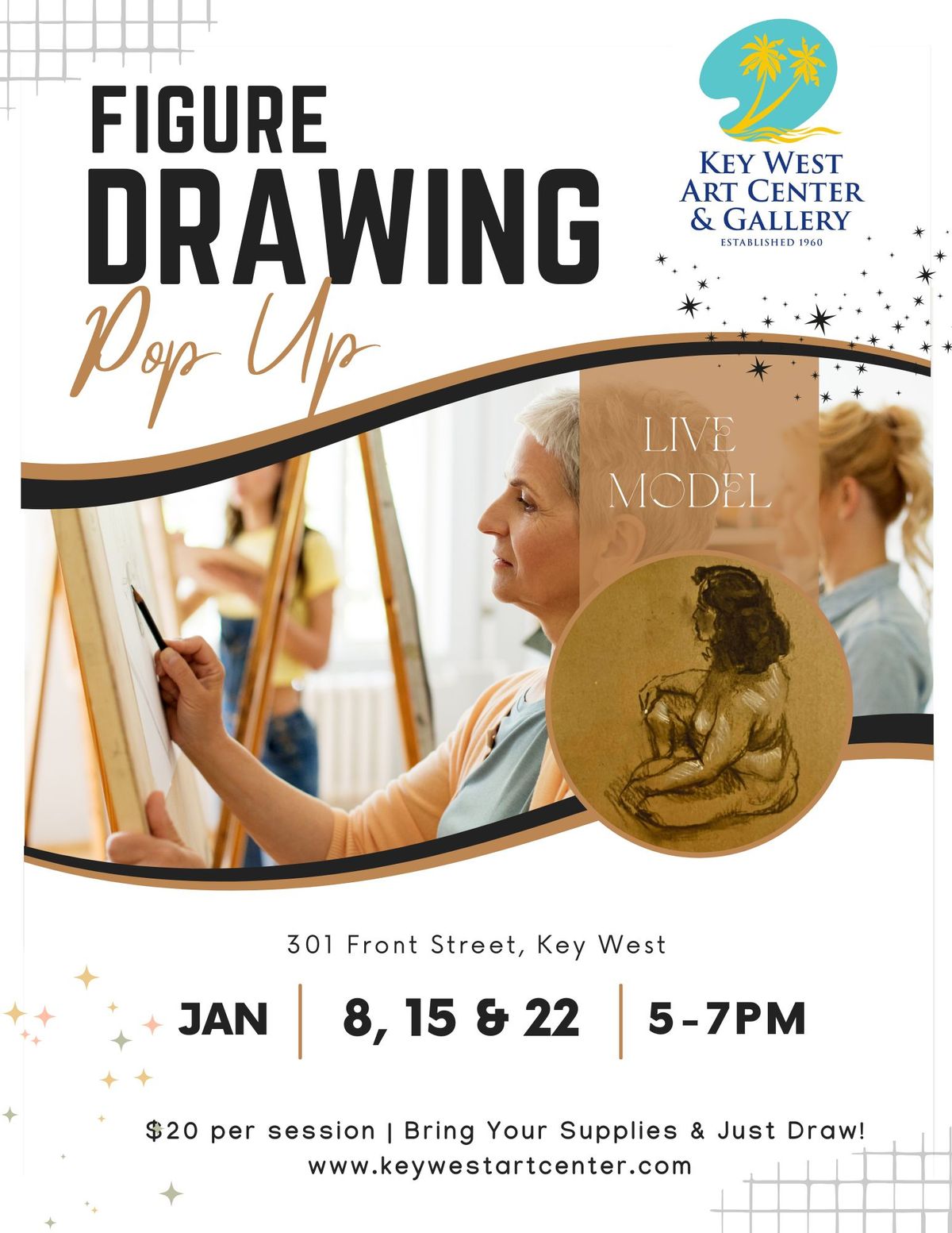 Figure Drawing Pop Up at Key West Art Center